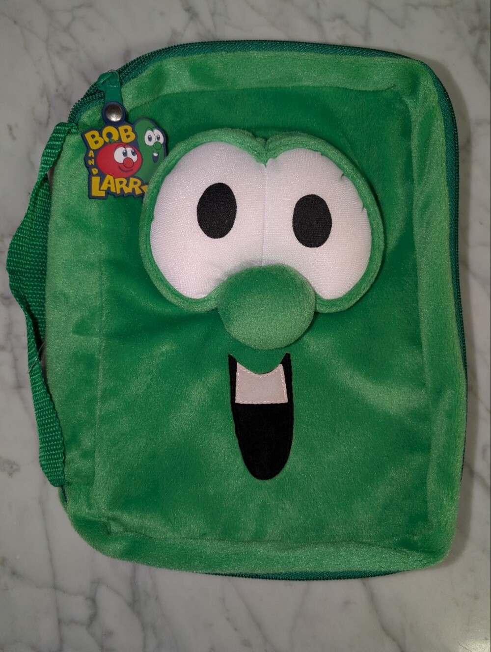 🥒 VeggieTales Larry The Cucumber 10" Green Plush Bible Book Cover Case 2004
